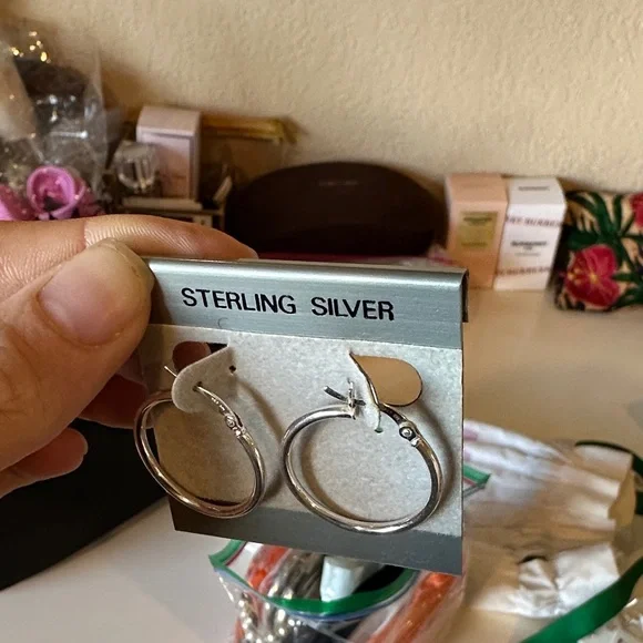 Classic Sterling Silver Hoop Earrings - Picture 2 of 5